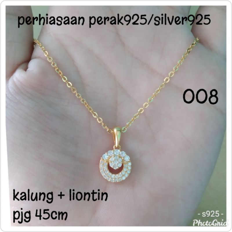 KALUNG+LIONTIN KUNING 008 PERAK 925 #FFS