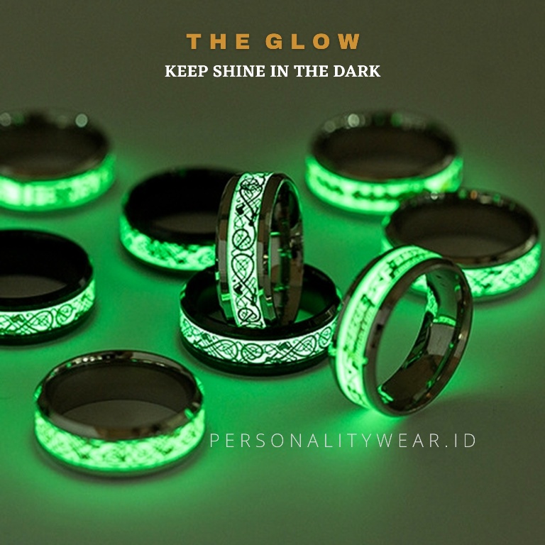 Cincin Wanita Kekinian Korea Anti Karat dan Luntur Glow in the Dark