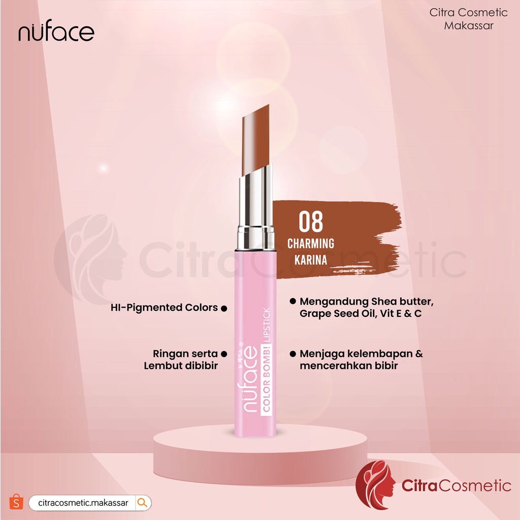 Nuface Nu Matte Color Bomb Lipstick Series