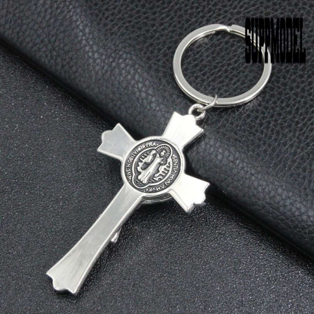 &lt; Suppmodel &gt; Gantungan Kunci Bentuk Salib Yesus Bahan Metal Untuk Hadiah