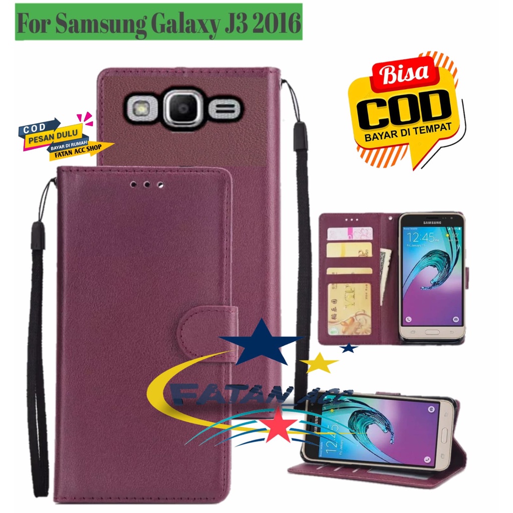 SAMSUNG GALAXY J3 2016 FLIP LEATHER CASE PREMIUM-FLIP WALLET CASE KULIT UNTUK SAMSUNG GALAXY J3 2016