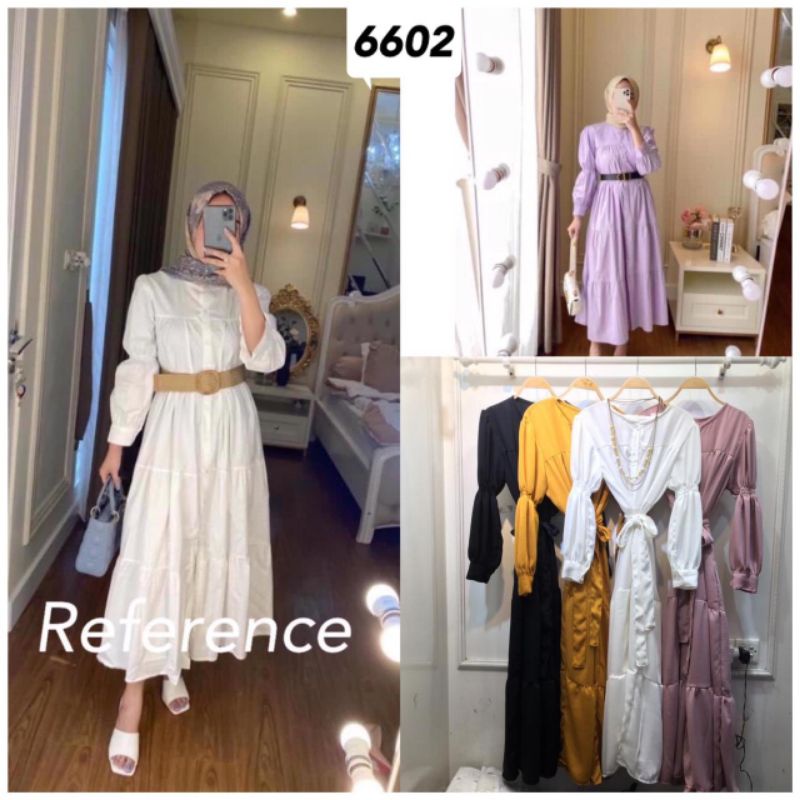 Gamis shakila import+belt tali 6602(ld 120 pj 134) gamis shakila
