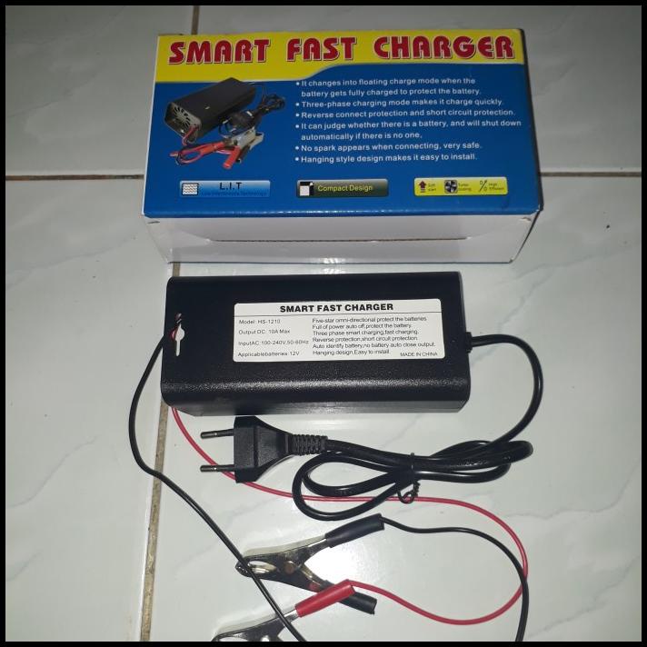 Smart Fast Charger Aki 12V 10A Charger Aki Otomatis 10A