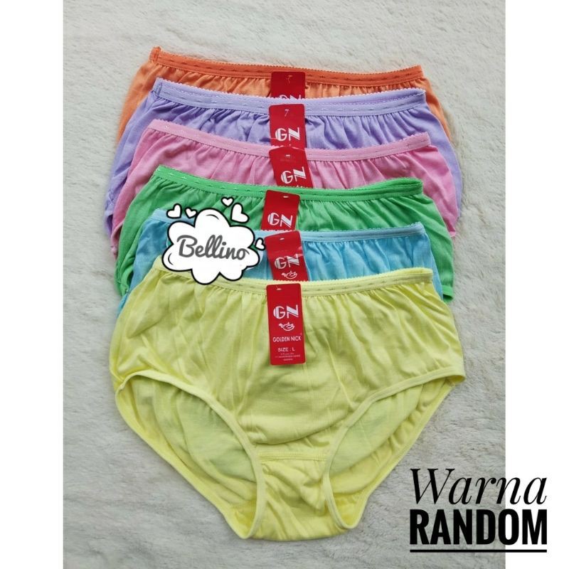 Celana Dalam Wanita Golden Nick 938 L XL XXL/3L Jumbo Warna Cerah Rainbow Pakaian Dalam Perempuan Cd