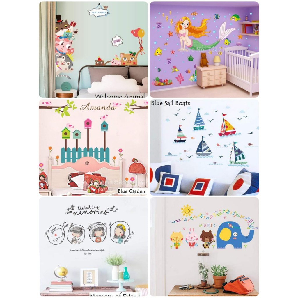 Wallsticker Hiasan Dinding Motif Animal Hewan Anak-anak 60x90cm