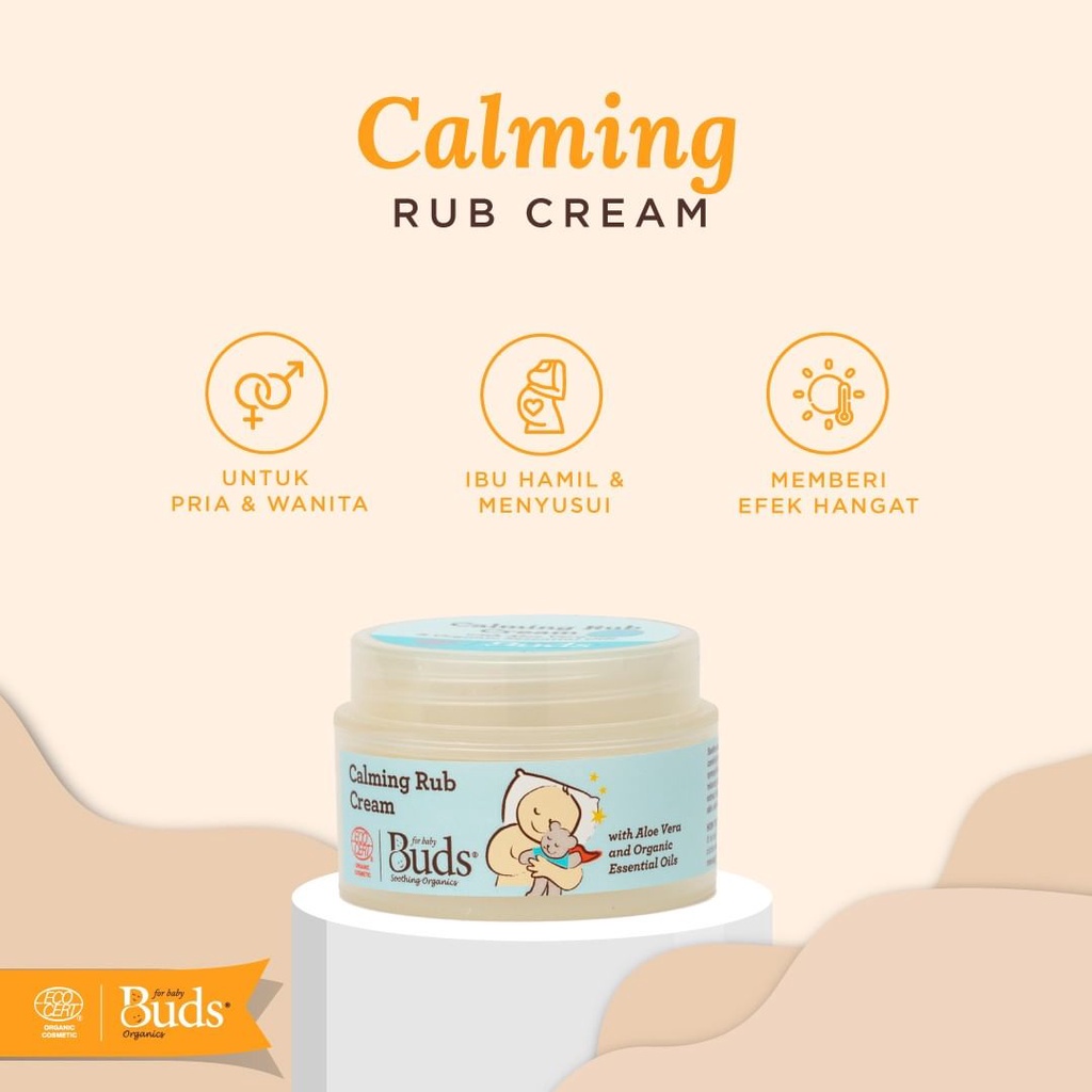 Buds Organics Calming Tummy Rub Cream - Krim Penghangat Tubuh dan Pereda Kolik Bayi dan Anak