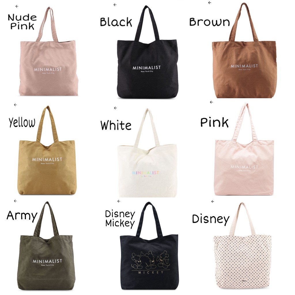 RUBI Minimalist Washed Tote / Tote Bag Tas Polos Wanita Import