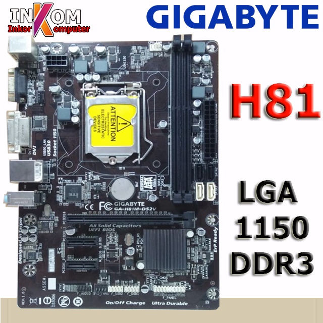 Motherboard Mainboard Mobo Intel LGA 1150 H81 Gigabyte Onboard