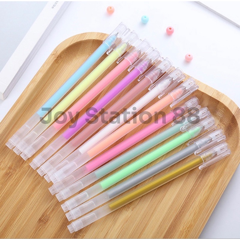 

1Pc Pulpen Slim Warna Warni Metalic Neon Pastel