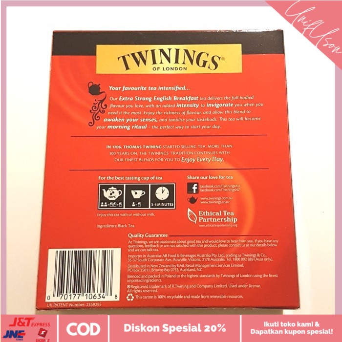 

⭐COD⭐ Twinings English Breakfast Extra Strong 80 Tea Bags