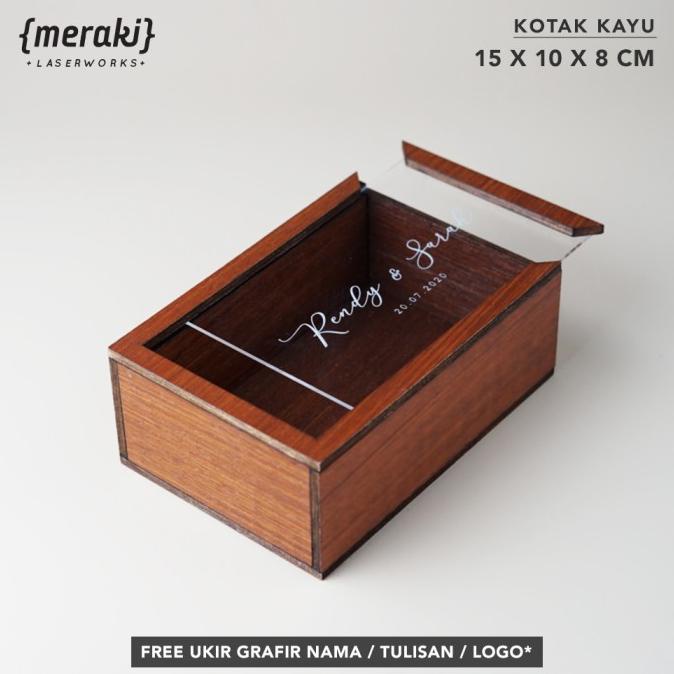 

[COD] Kotak Kayu Acrylic 15x10x8 Slide / Wooden Box Acrylic Custom /Ring Box [COD]