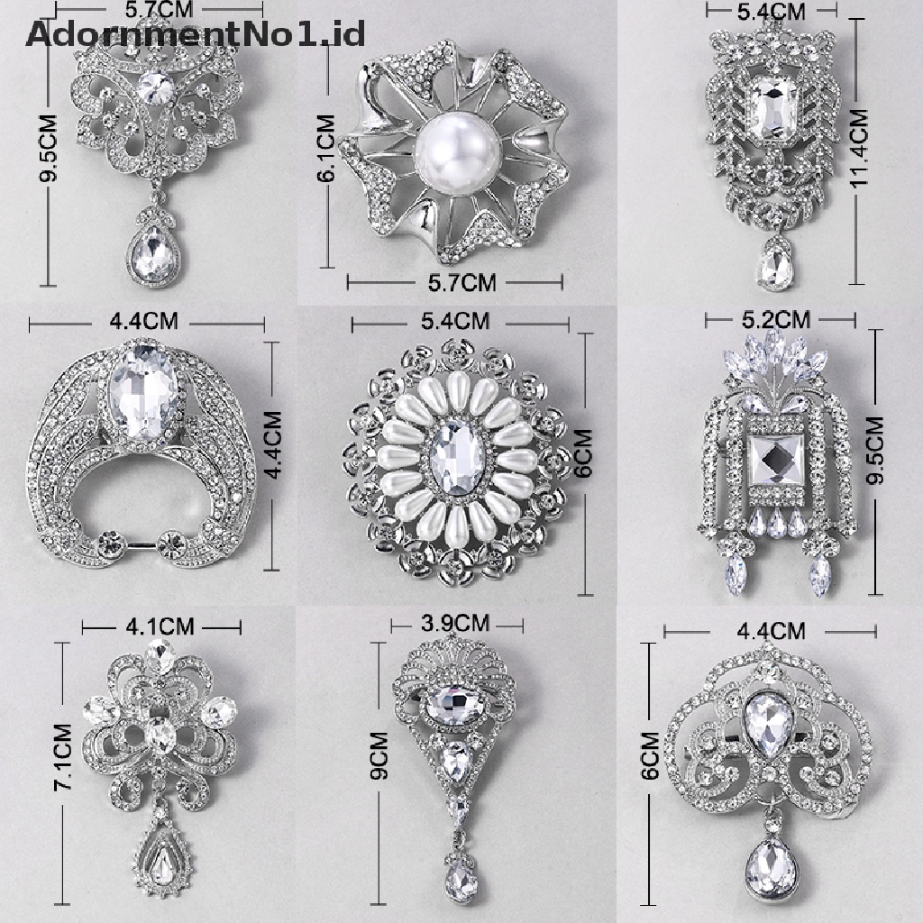 (AdornmentNo1) Bros / Pin Vintage Bentuk Tetesan Air Aksen Kristal + Berlian Imitasi Untuk Wanita / Pesta Pernikahan
