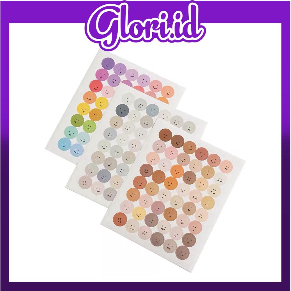 

GLORI.ID R441 [ 48 pcs ] Sticker Emoji/Smiley Face Sticker/Deco Jurnal HP Laptop Scrapbook/Stiker Aesthetic