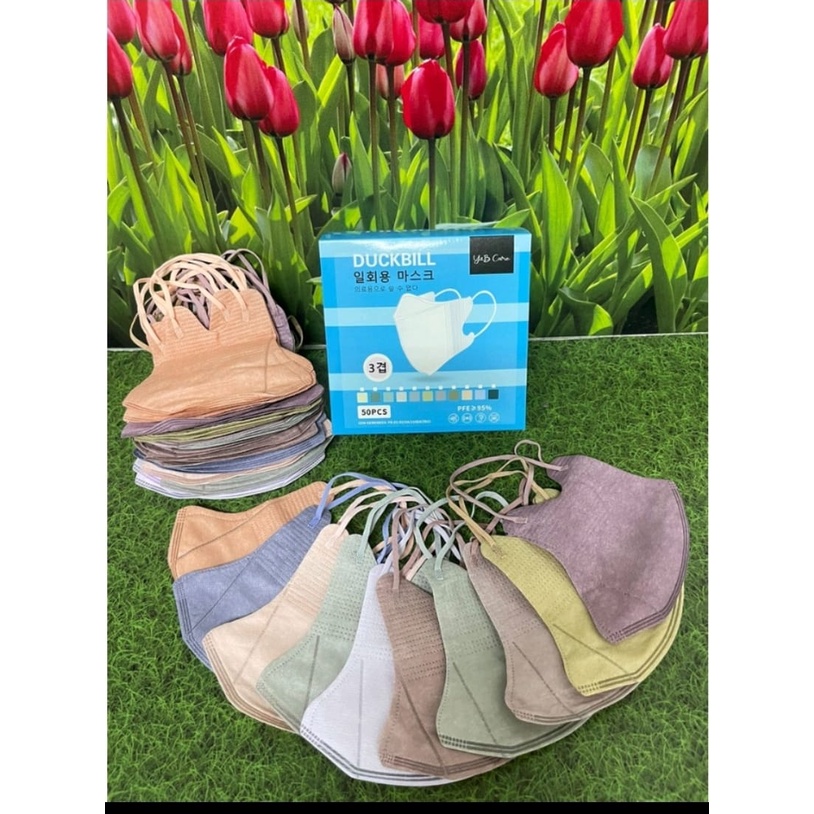 [BELI 5 GRATIS 1 KF ] MASKER DUCKBILL WARNA WARNI 3PLY DUCKBILL RAINBOW WARNA MIX ISI 50PCS