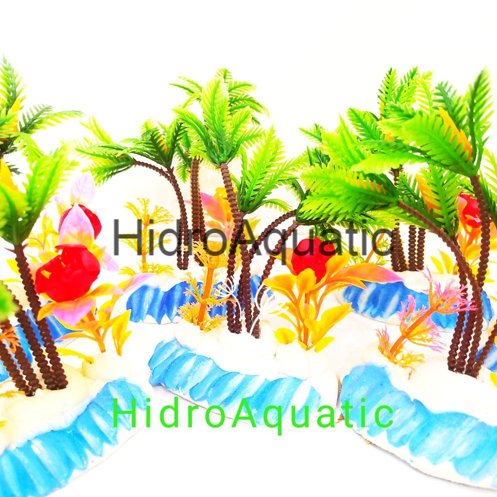 Tanaman hias aquarium Rumput Nyiur / Bunga plastik / Hiasan aquarium / Rumput plastik / Daun plastik