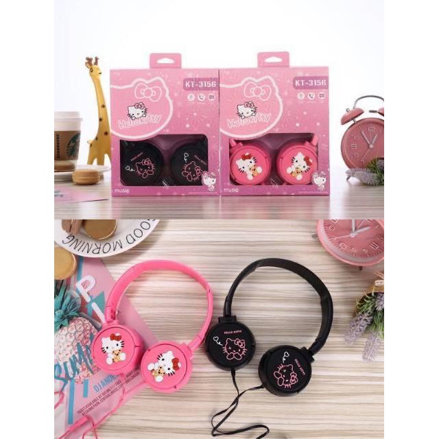 &lt;^ SJA ^&gt;  HEADPHONE HELLOKITTY/DORAEMON KT-3156 SUPER BASS/ HEADSET KARAKTER KT3156 + MIC