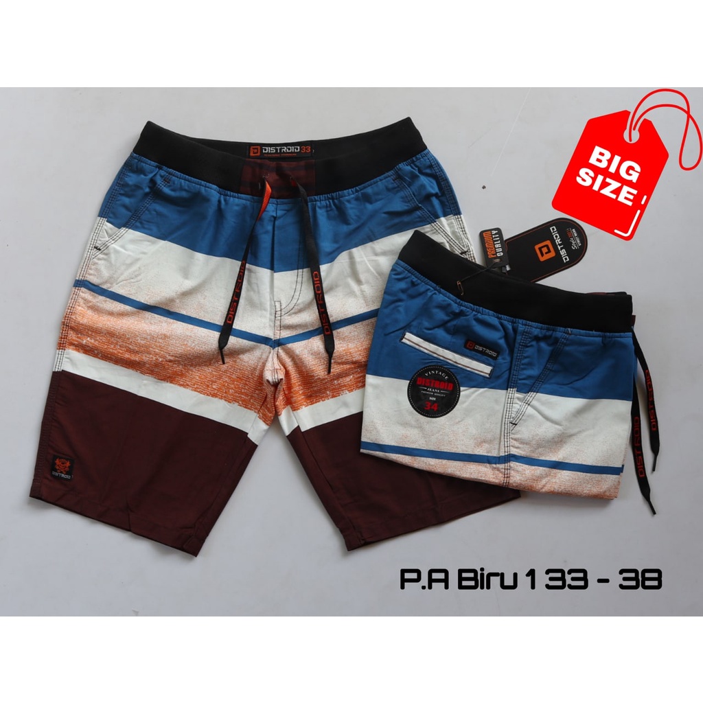 Celana Pendek Pria Surfing Distro Premium Pantai Santai kolor Rib Motif P.A 1 Size 33-38