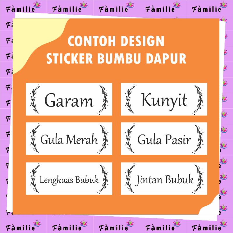 

(CUSTOM) Sticker Bumbu Dapur | Ukuran 3x8 cm | FREE CUTTING #Style1