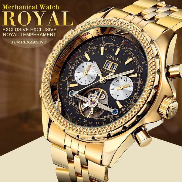 MG.ORKINA Luxury Mult-functional Men's Watch Uomo Day/Week Auto Mechanical Watches Wristwatch