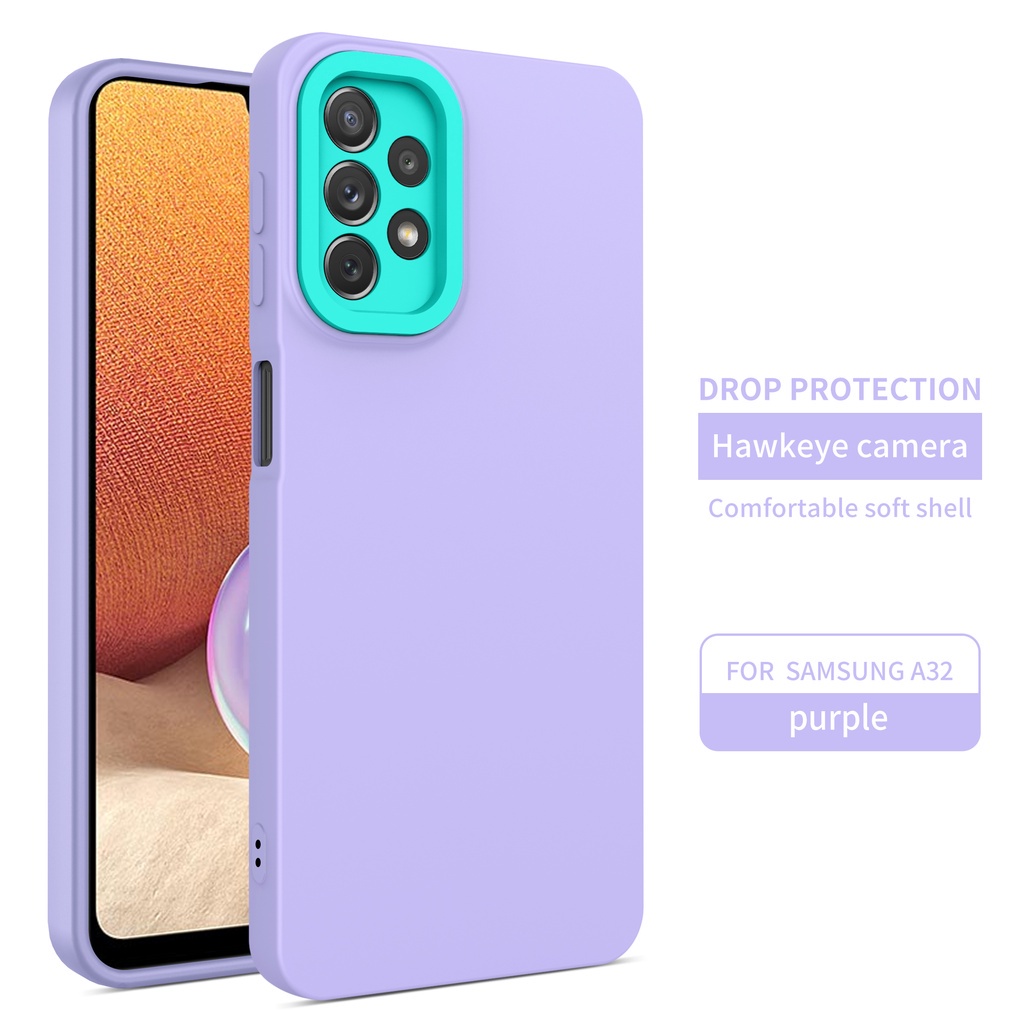 Soft Case Samsung Galaxy A12 / M12 A22 4G / M32 4G A22 5G Hawk eye Eagle Eye Protection Frame Camera Series Case Silicone Candy Macaron