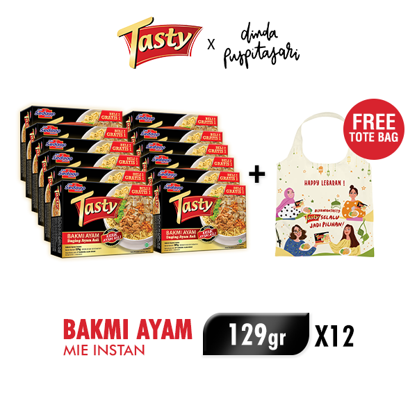 Jual Mie Sedaap Tasty X Dindaps Bakmi Ayam 12 X 129 Gr Free Totebag