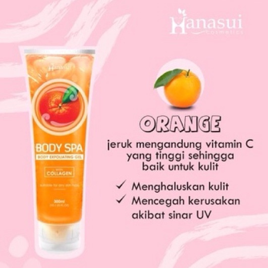 Hanasui (BPOM) Body Spa Exfoliating Gel 300ml-gel perontok daki bolot (VALENSIA)