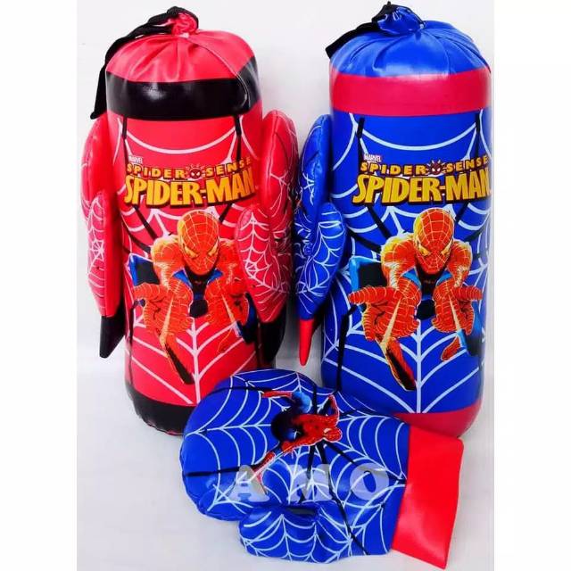 Samsak Spiderman + Sarung Tinju / Samsak Tinju