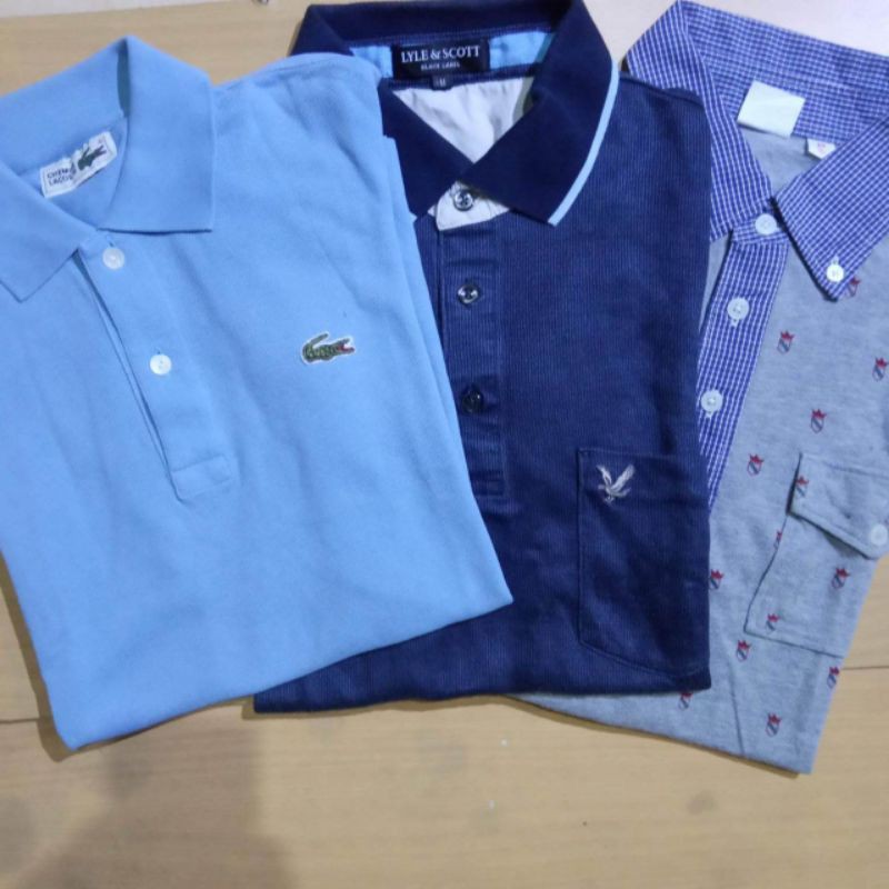 (SOLD)polo shirt Lacoste, Lyle scott, uniqlo second good condition (borongan)