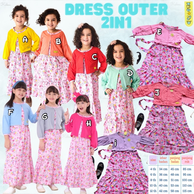 Dress Anak Outer 2in1 Denoora