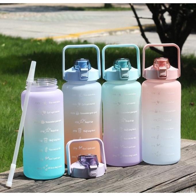 botol minum 2 liter tritan botol air minum gradasi rainbow Tupperware