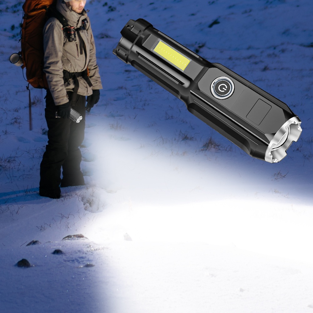 [ Retractable zoom water proof light flashlight for Home Outdoor Hiking Camping Survival Emergency ]
