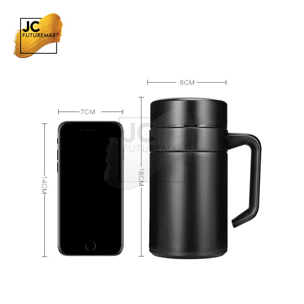 TUMBLER THERMO MUGS 400ML - ZBLQ7 | STAINLESS STEEL INSULATED CUP - Hitam