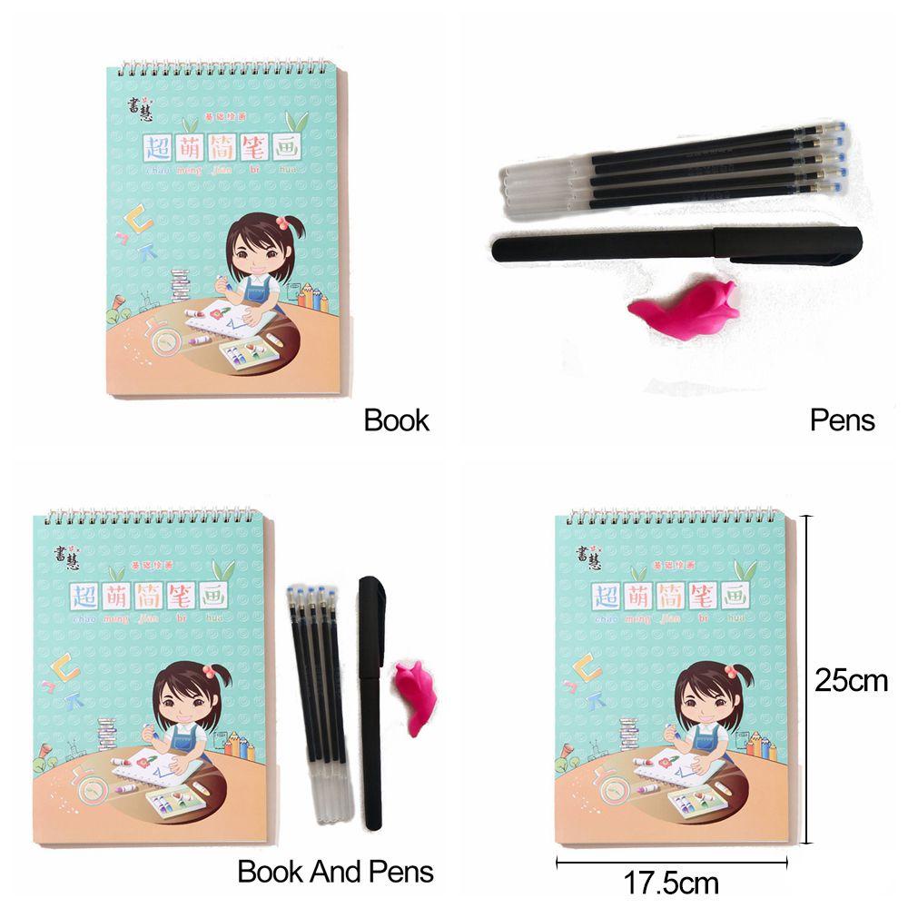 R-flower Drawing Practice Book Reusable Early Learning Air Erasable Pen Animal Human Vehicle