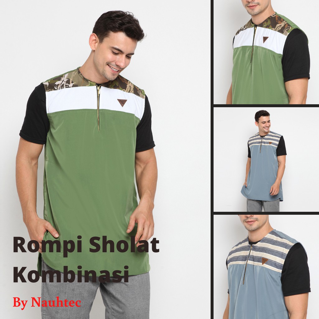 Rompi Sholat Rosal Nauhtec Kombinasi Salur Size M-L-XL