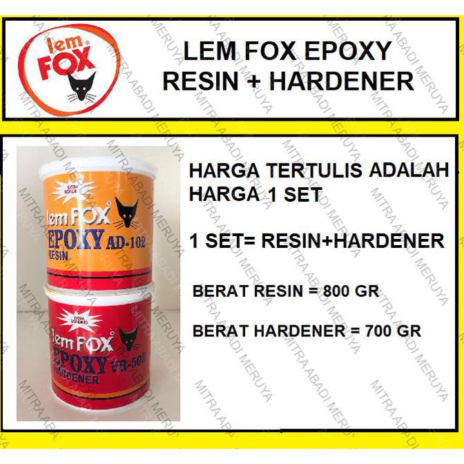 

Terbatas - Lem Epoxy Fox Epoxy Resin Epoxy Hardener Komplit