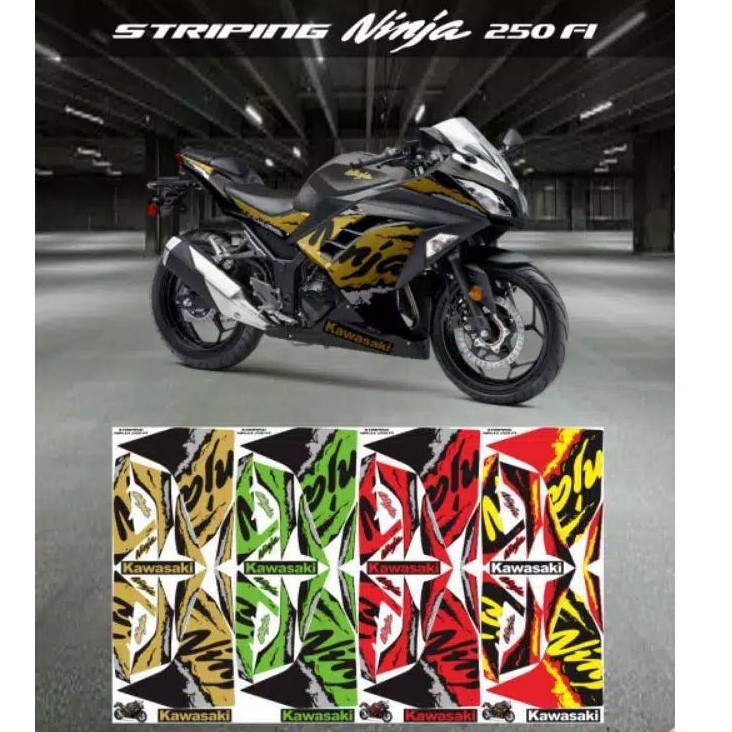 stripping lis sticker motor variasi Kawasaki Ninja 250 Fi stripping variasi ninja 250 fi