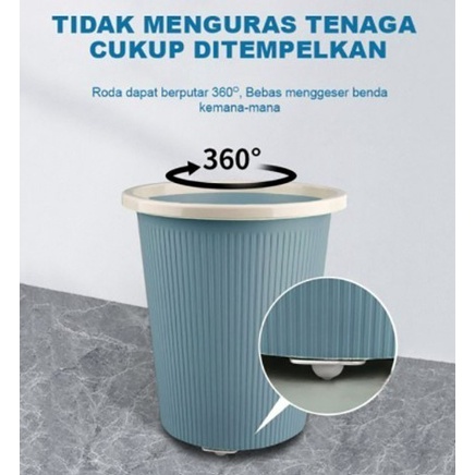 RODA TEMPEL 360° STAINLESS FURNITURE STORAGE BOX / RODA TONG SAMPAH WHITE_CELL