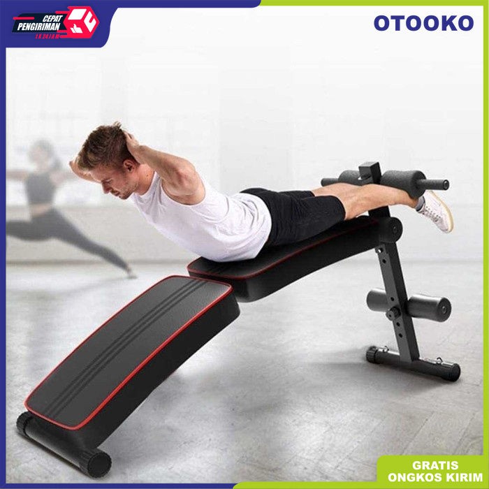 Kursi Fitnes Gym sit up bench press 2 in 1 Papan Situp adjustable