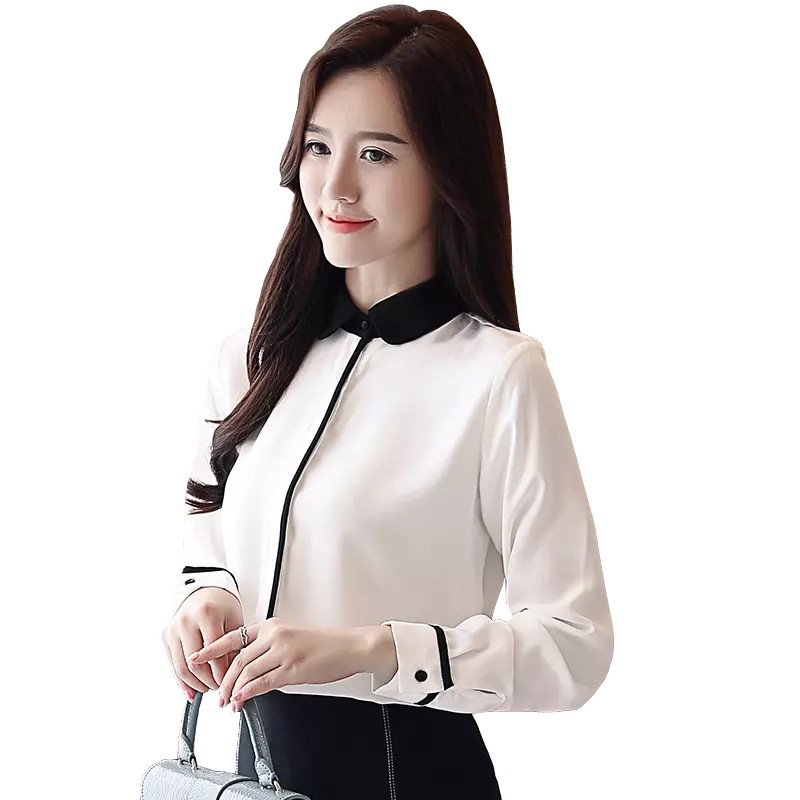 Kemeja Leher tinggi Gaya Korea Kombinasi warna model terbaru - XSHOP Sherina