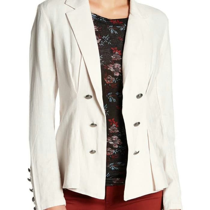 Blazer black & khaki linen blend free people