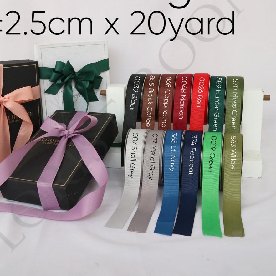 

✭ Pita Grossgrain ±2.5cm x 20yard - Ribbon - kado - hadiah - Pita ➾