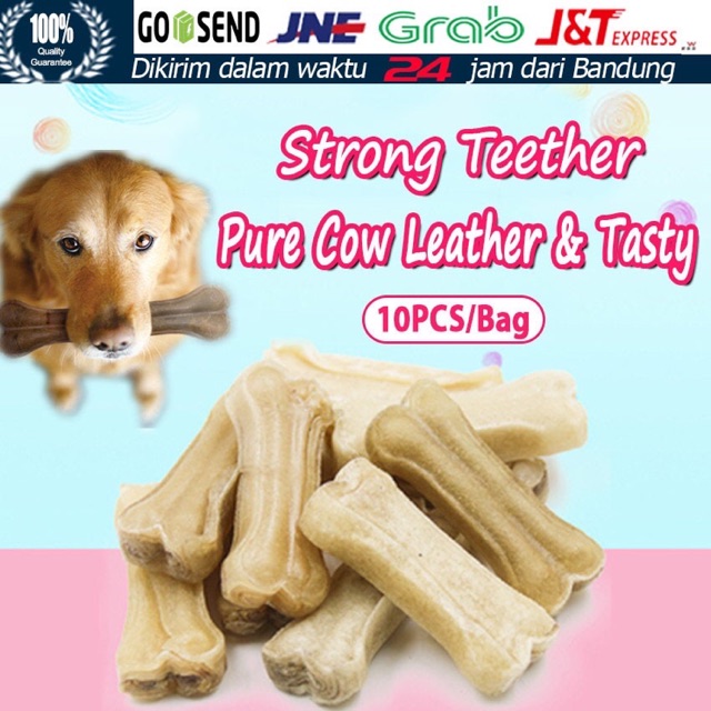 10pcs/set Tulang Anjing Gigit Natural Press Bone Mainan Makanan Anjing Cemilan Snack Anjing