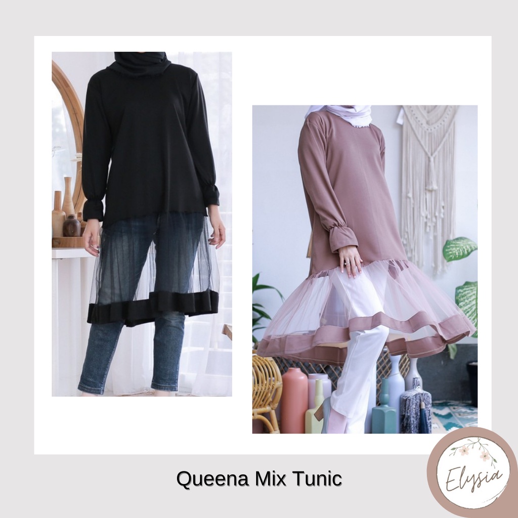 Queena Mix Tunic - Atasan Wanita Tunik