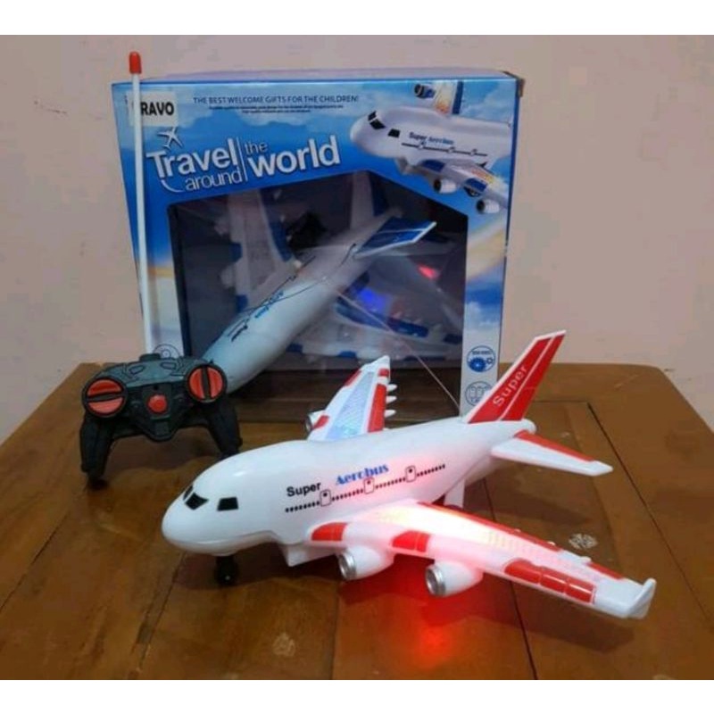 REMOTE CONTROL PESAWAT TERBANG AIR BUS RC PESAWAT DENGAN LAMPU MAINAN RC PESAWAT REMOTE CONTROL