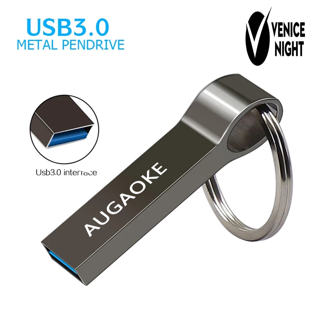 (SF) Flashdisk USB 3.0 Kapasitas Besar 256GB 512GB 1TB 2TB AUGAOKE U Disk Bahan Metal Untuk Komputer PC