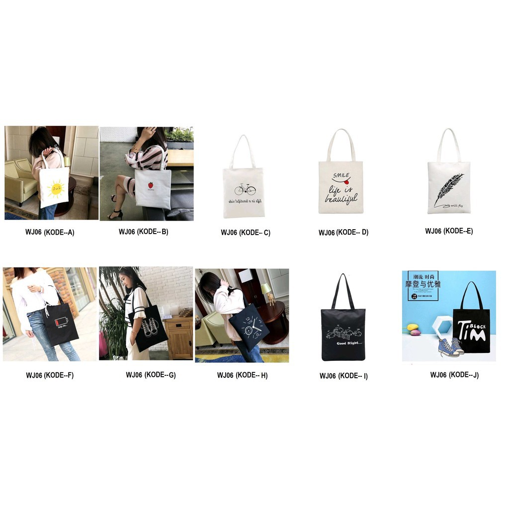 Tas Kain Kanvas Tenteng Motif Kanvas Bag Tas Kain Karakter