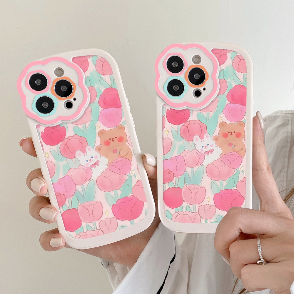 Soft Case Silikon Motif Bunga Untuk iPhone 11 Pro Max 12 Pro Max 13 Pro Max XR X XS Max