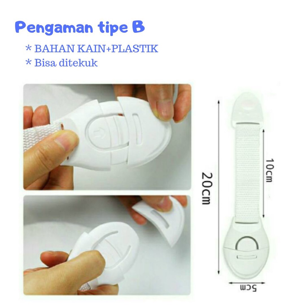 Pengaman Pengait  Laci Selorokan Lemari Kulkas | Safety Lock Baby Bayi| Pengaman pintu laci