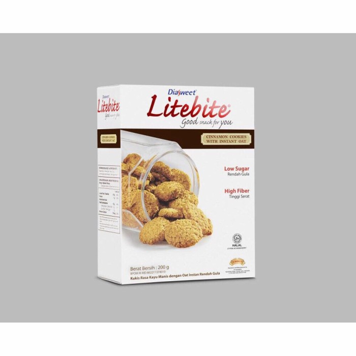 

⭐ COD ⭐ DIASWEET LITEBITE Cinnamon Biskuit Bebas Gula Kaya Serat 200gr Sehat