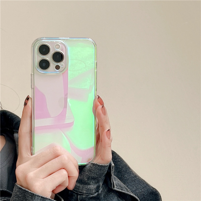 Hard Case Transparan Warna Gradasi Untuk iPhone 11 Pro MAX 12 13 Pro MAX X XS MAX XR